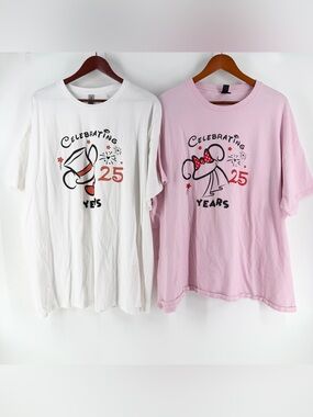 Disney Parks 25th‎ Wedding Anniversary Shirts Matching Set 3XL Mickey Minnie